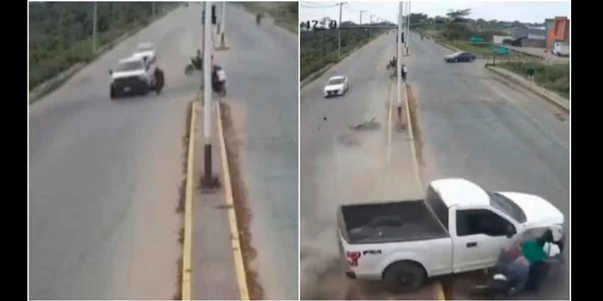 IMÁGENES SENSIBLES. Camioneta choca contra dos mujeres motociclistas. Lamentablemente mueren 