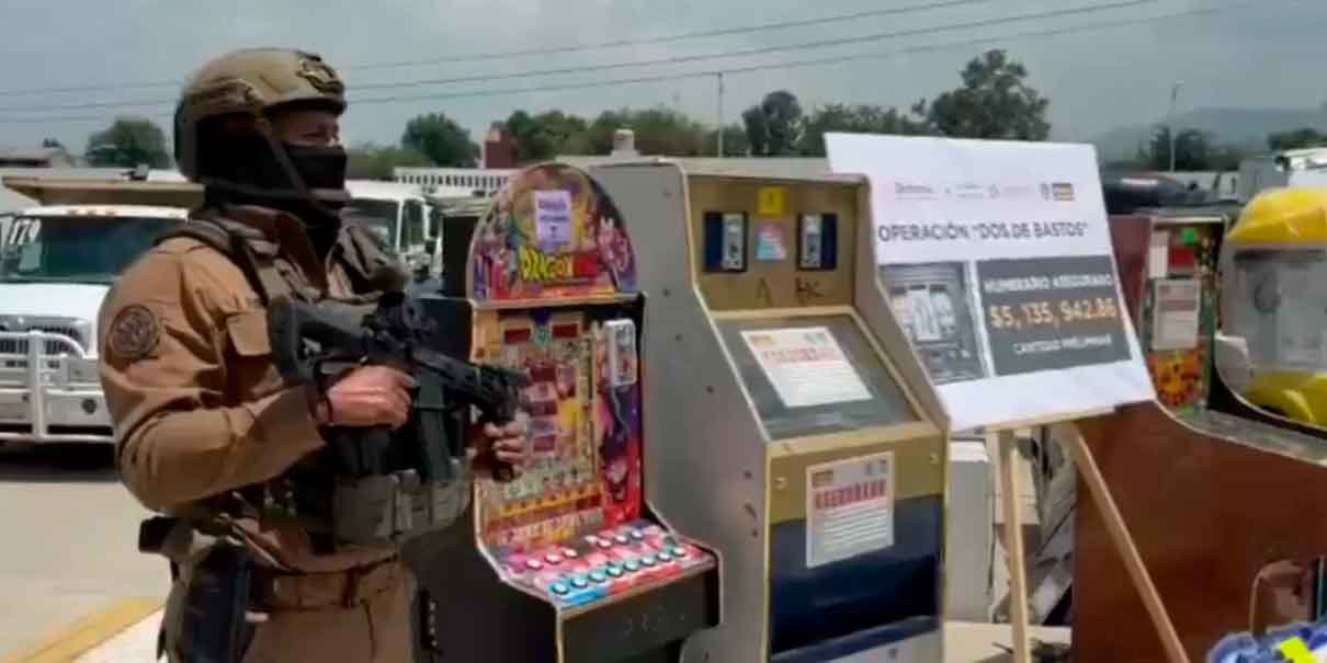 Operativo Dos de Bastos: decomisan casi 3 mil máquinas tragamonedas y 5 mdp en efectivo en EDOMEX