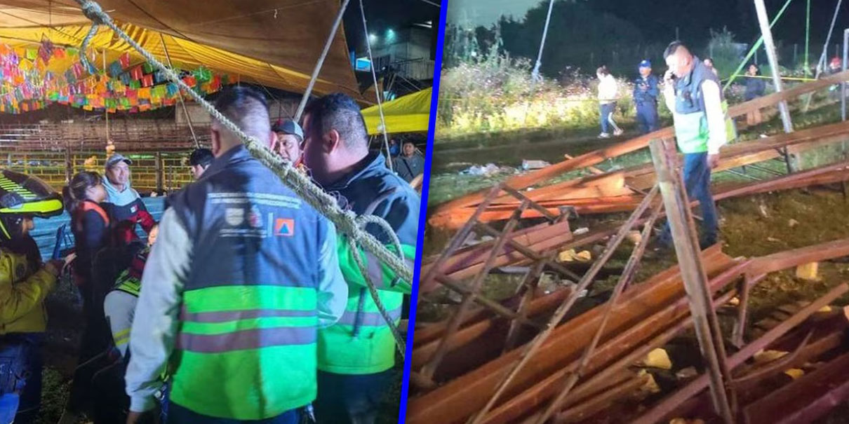 Colapsan gradas en fiesta patronal de Xochimilco; hay 11 lesionados