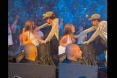 VIDEO. Bad Bunny cubre el busto descubierto de mujer asistente a su concierto; general polémica en redes sociales