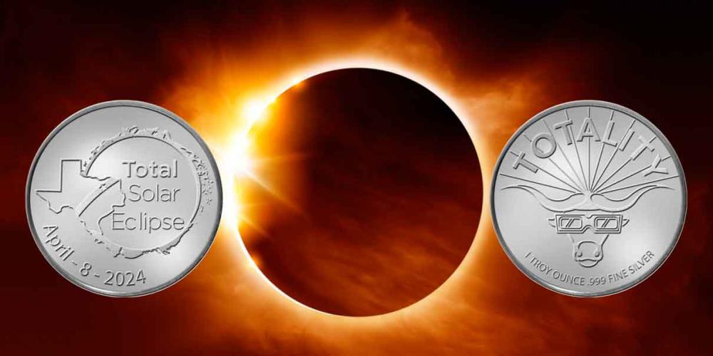 Lanzan moneda conmemorativa del eclipse solar 2024
