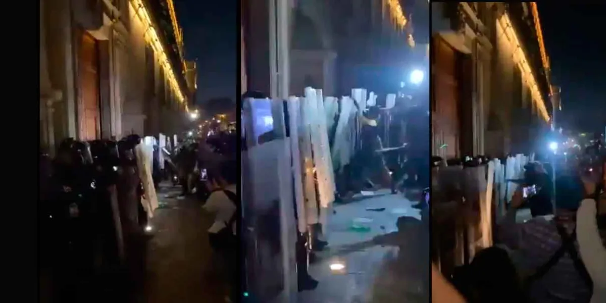 Protesta reflexiva por Rancho Izaguirre  termina en gresca contra Palacio Nacional 