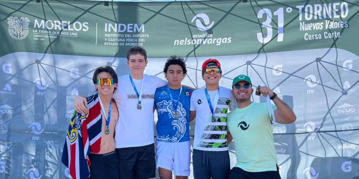 Andrés Lara Reyes, José Maria Aboitiz Meza, Santiago Vega Sosa, José Luis Rosas Guerrero nadadores, talento con nuevo record.