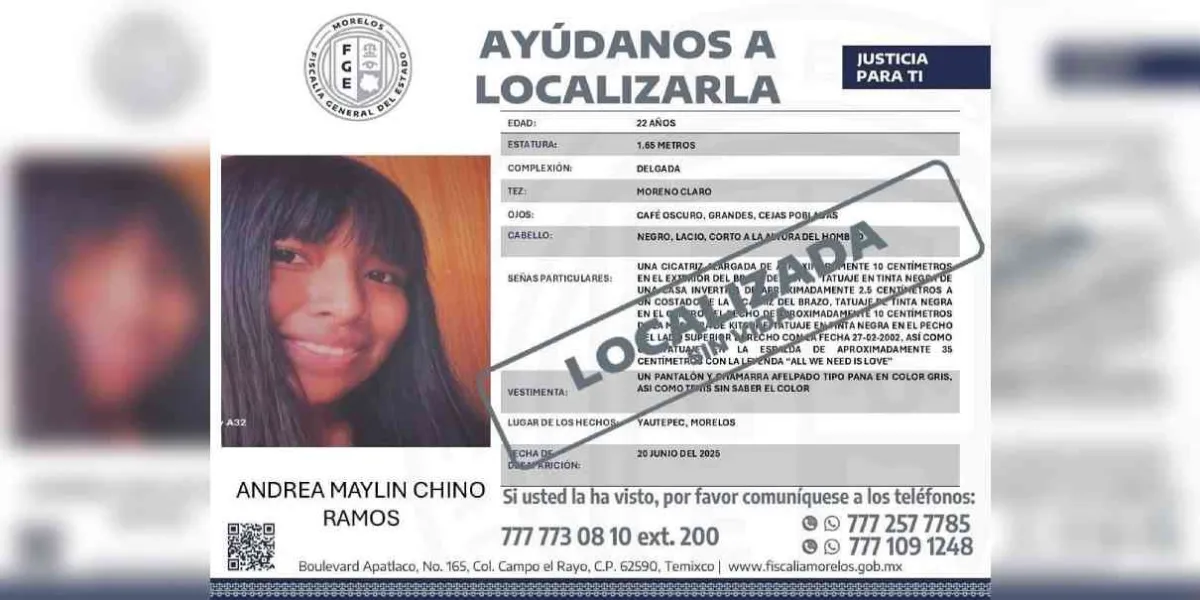 Libera FGE orden de aprehensión contra asesino de Andrea Maylin