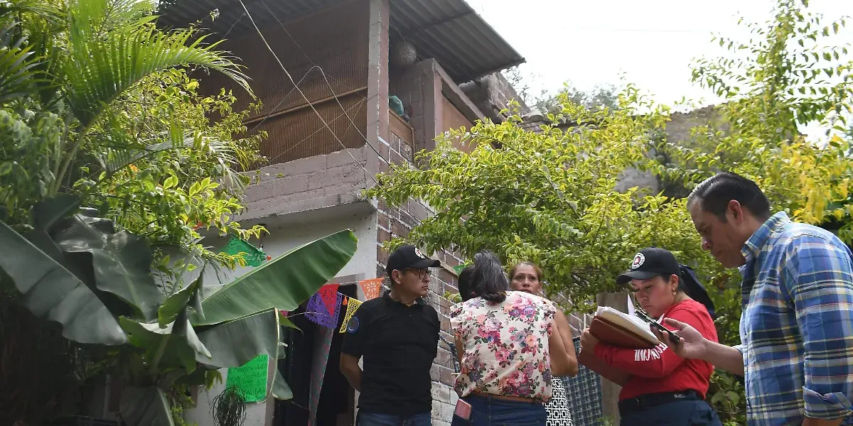 Protección Civil de Jiutepec evalúa zonas de riesgo por deslave.
