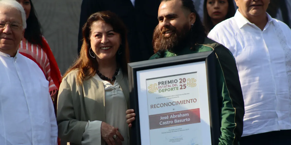 José Abraham “Xinoti” Castro Basurto recibe el Premio Estatal del Deporte 2025 por impulsar el rugby y formar a nuevas generaciones en Morelos.