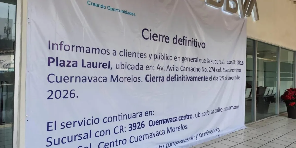 El titular de la Sedeco, Víctor Sánchez Trujillo, descartó que el cierre de sucursales BBVA en Cuernavaca esté relacionado con inseguridad y afirmó que responde a estrategias internas.