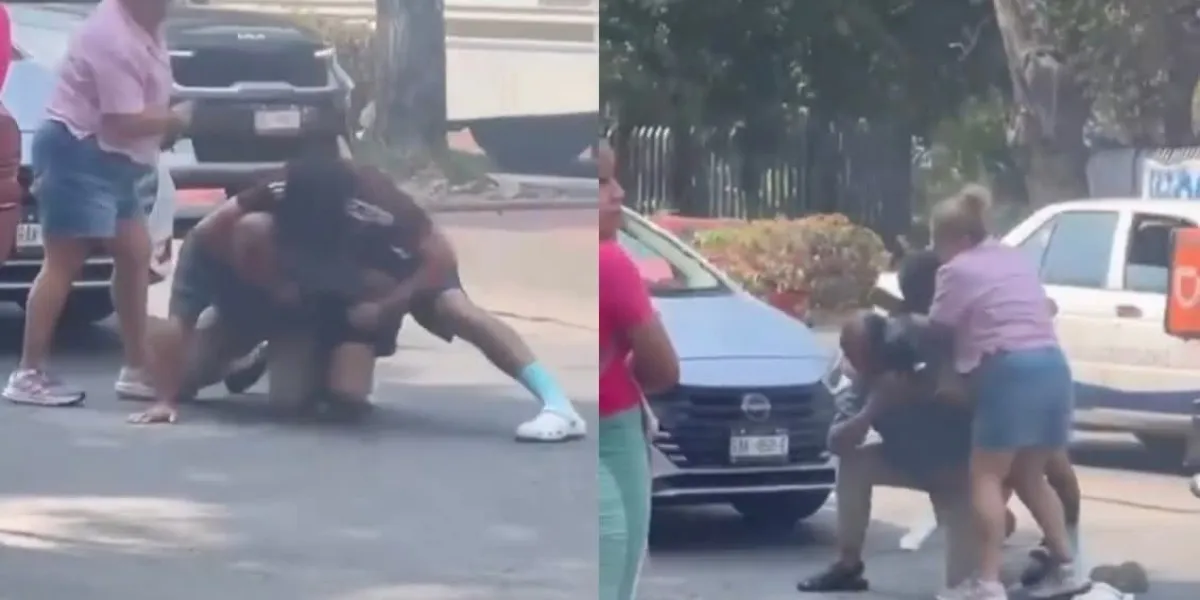 Una pelea entre dos conductores en la avenida Vicente Guerrero de Cuernavaca fue captada en video. Ambos hombres fueron asegurados por la policía y presentados ante el juez cívico.
