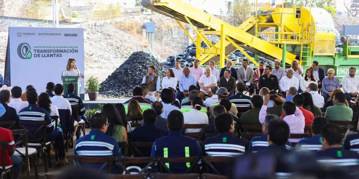 Inauguran Centro de Economía Circular en Jiutepec para reciclar llantas, reducir contaminación y generar combustible alterno en Morelos.