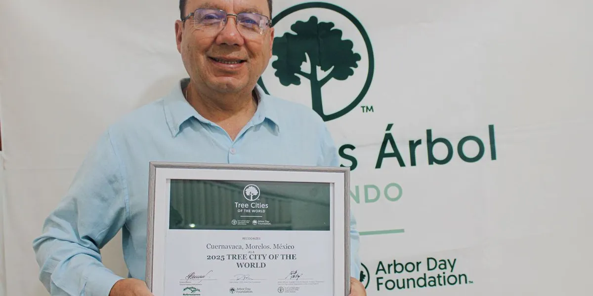 Cuernavaca recibe por segundo año consecutivo el reconocimiento Tree Cities of the World por sus acciones de conservación y manejo del arbolado urbano.