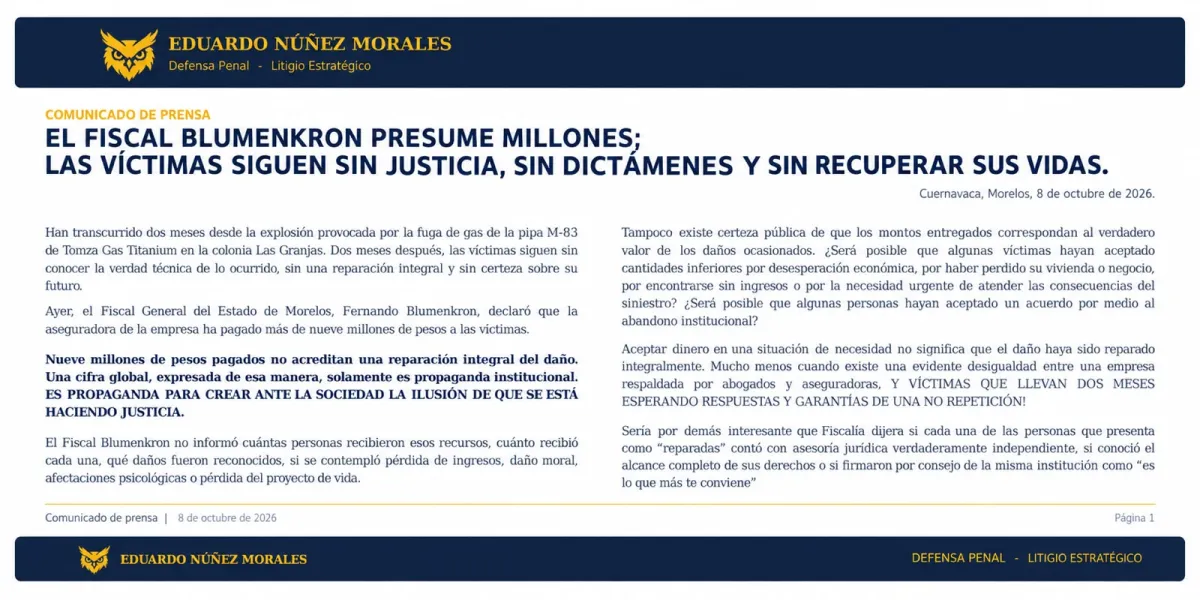 Familias afectadas reclaman certeza sobre las causas de la explosión y el alcance de las indemnizaciones.