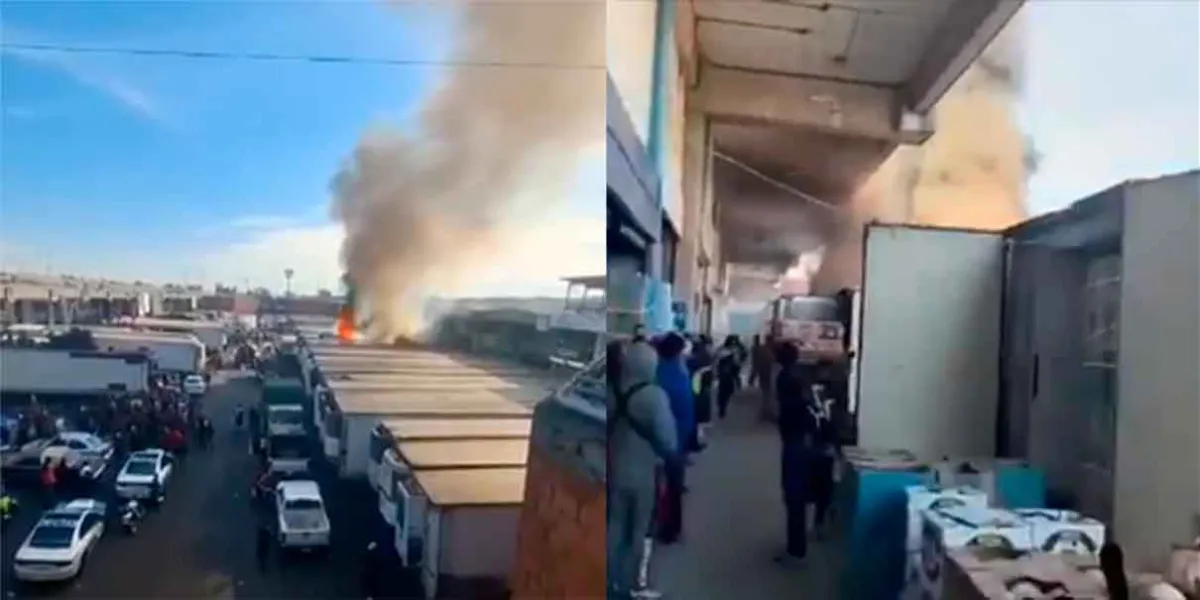 VIDEO. Central de Abasto de Iztapalapa sufre incendio y arrasa con cajas de tráiler