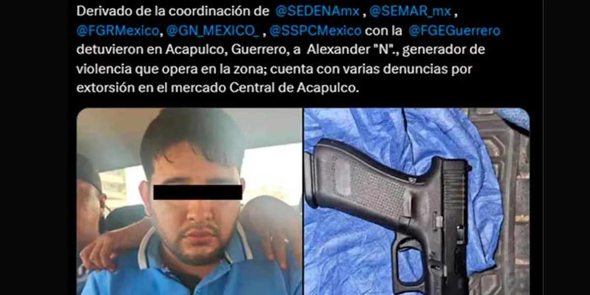 Detienen a Alexander “N” generador de violencia en el mercado Central de Acapulco