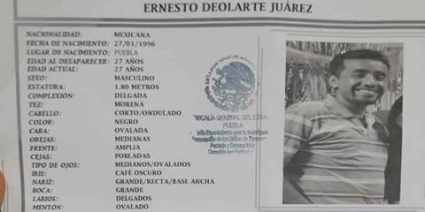 Familia y amigos buscan a Ernesto Deolarte Juárez; desapareció en Huejotzingo 