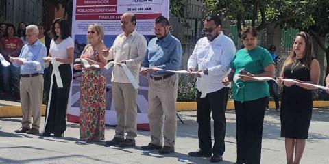 Gobernador y alcalde, inauguran pavimentación de Av. Reforma de Cuautla