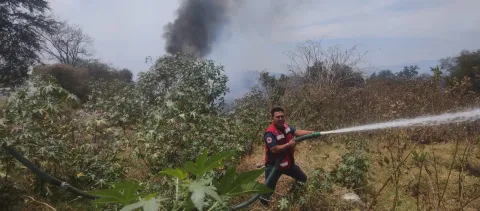 En Yautepec, atiende PC y Bomberos hasta 4 incendios diarios de pastizales 