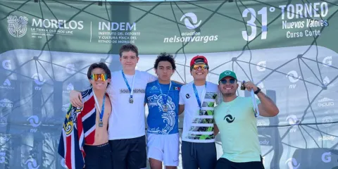 Andrés Lara Reyes, José Maria Aboitiz Meza, Santiago Vega Sosa, José Luis Rosas Guerrero nadadores, talento con nuevo record.
