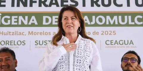 Entrega Margarita, obras para mejorar abasto de agua pluvial en Coajomulco