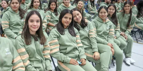 voleibolistas se alistan para competir en el evento nacional.  Crédito de foto: Cortesía