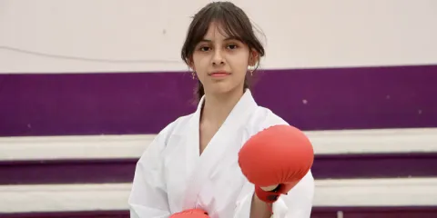 Regina Rosas Torres, competidora en la división -47 kilos.