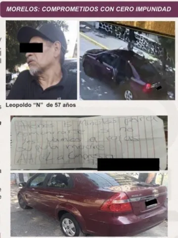  Evidencias del presunto culpable por extorsionar con papelito a una tienda comercial de Cuautla 