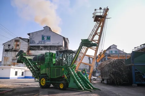 Esta es la maquinaria denominada “cosechadoras en verde” que se entregó a ambos ingenios azucareros previo al arranque de la zafra 2025-2026 con una inversión de 16 millones de pesos 