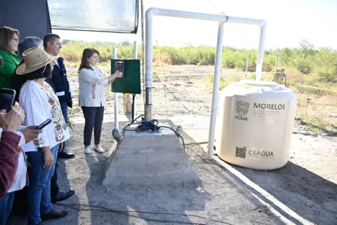 Inauguran el pozo de agua Tepeyac 2000 en Cuernavaca y Temixco; beneficiará a 10 colonias con agua potable de calidad.