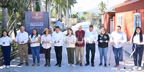 Gobernadora de Morelos supervisa obras de saneamiento e infraestructura educativa en la región sur poniente