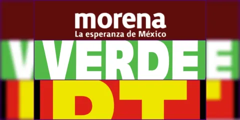 •	La coalición Morena, PT y Verde va