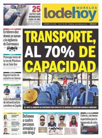 Lo de Hoy Morelos, edición impresa, 21 de Enero de 2022