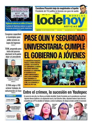 Edición Diario Morelos 20260901