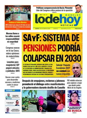 Edición Diario Morelos 20261001