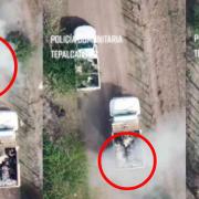 VIDEO. Difunden ataque de drones del CJNG contra policías comunitarios de Michoacán