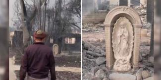 ¿¡Un milagro!? Estatua de la Virgen de Guadalupe queda intacta tras incendio en California