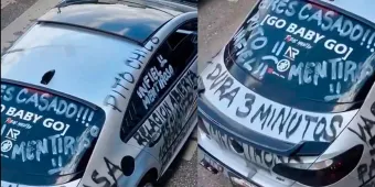 VIDEO. El “carro del despecho”: En Puebla hombre infiel se viraliza en redes